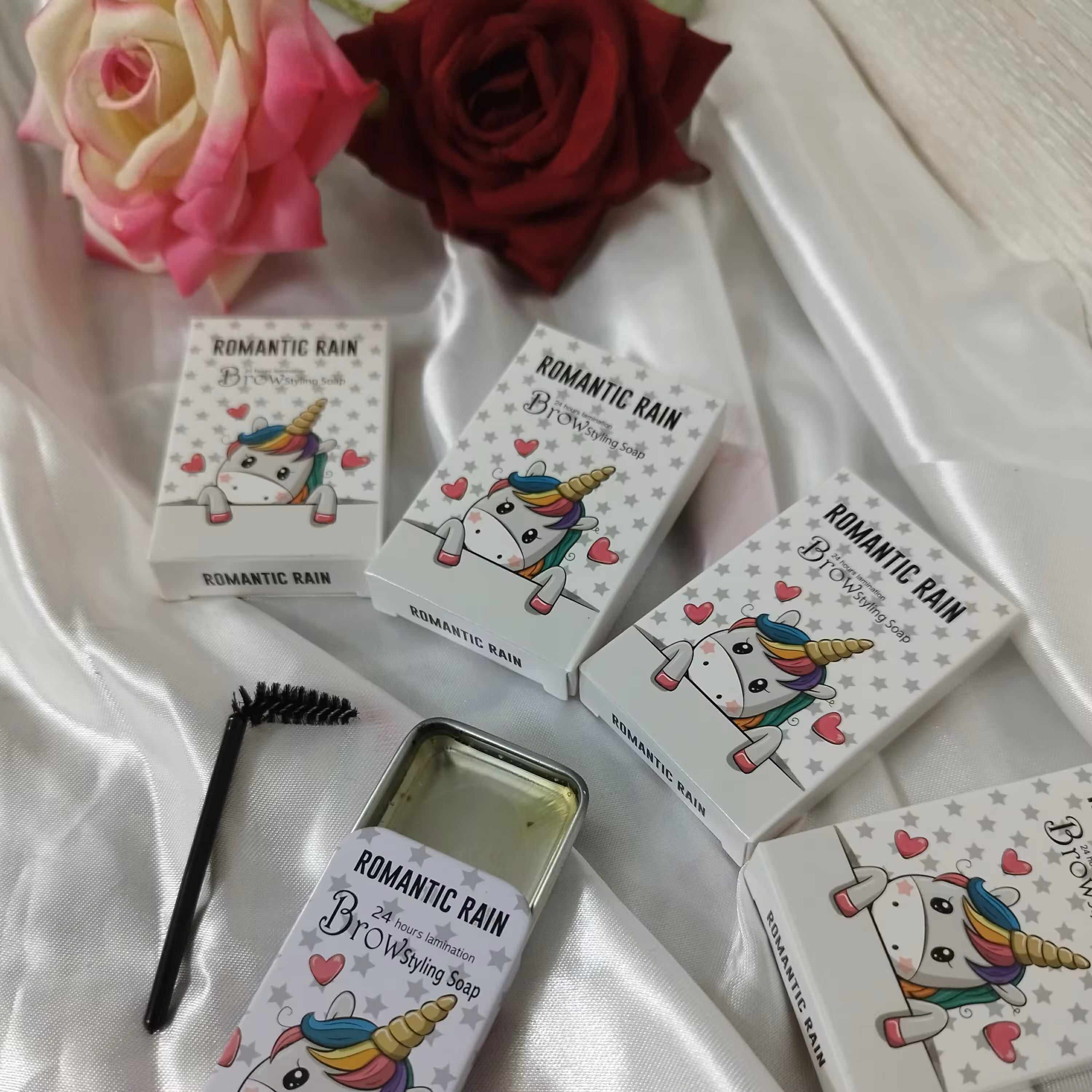صابون ابرو اسب تک شاخ به همراه فرچه