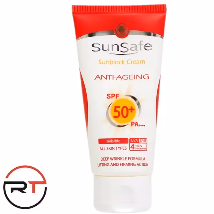 ضد آفتاب بی رنگ SPF50 ضد چروک سان سیف