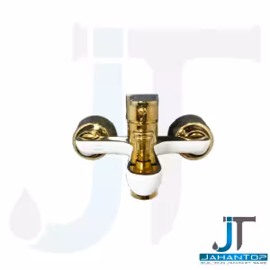 شیر دوش اهرمی سفید طلایی آریانا مدل ونوس