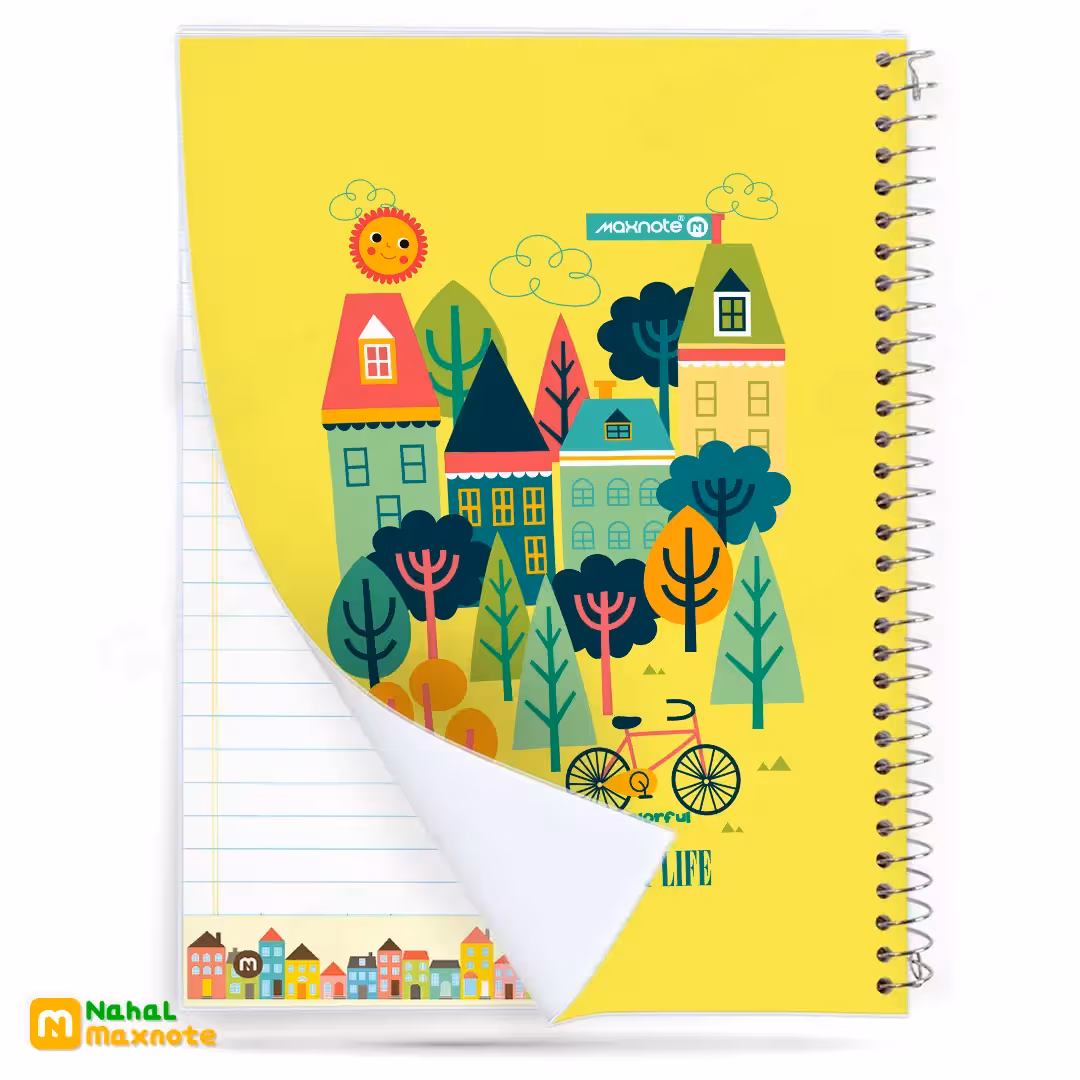 دفتر60 برگ سیمی طلقی رنگی رنگی کد 9124.طرح 1