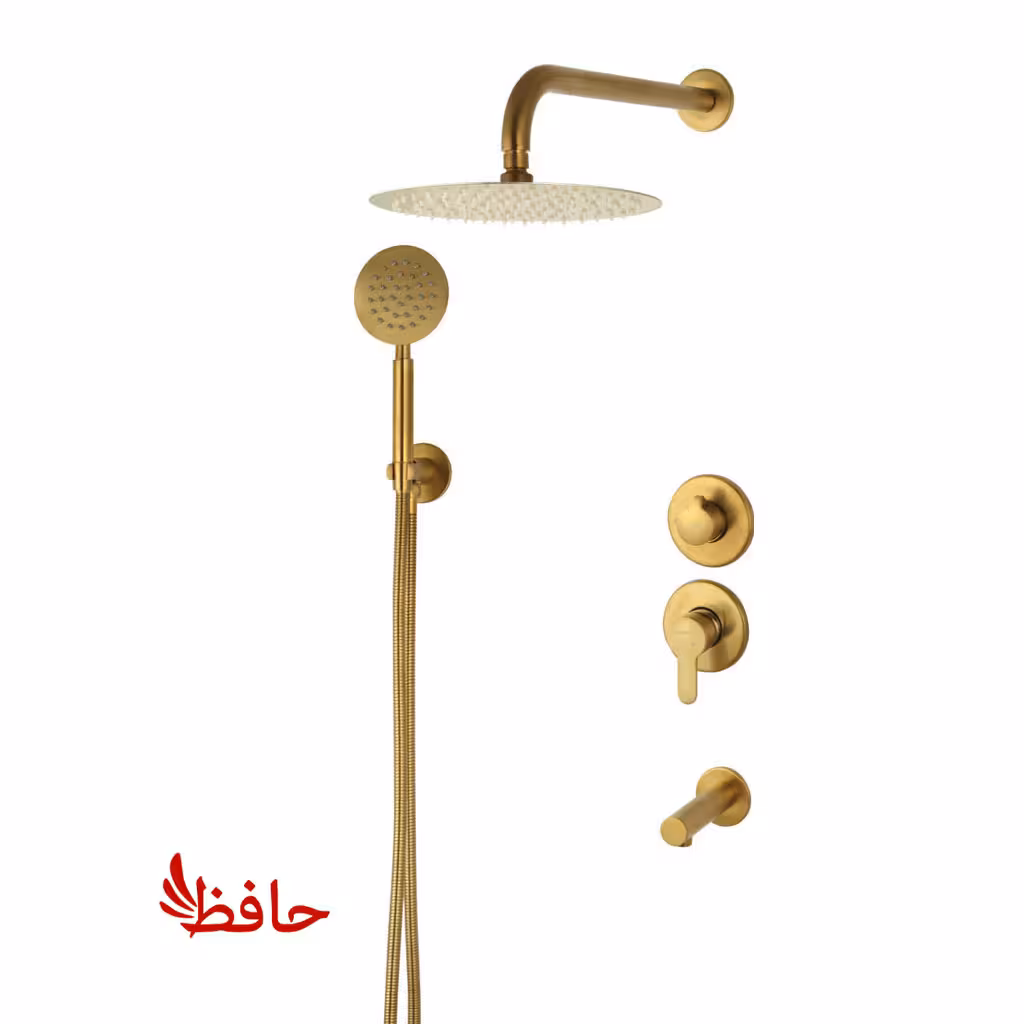 شیر حمام توکار راسان مدل ویوات تنسو طلایی مات کلاس 1