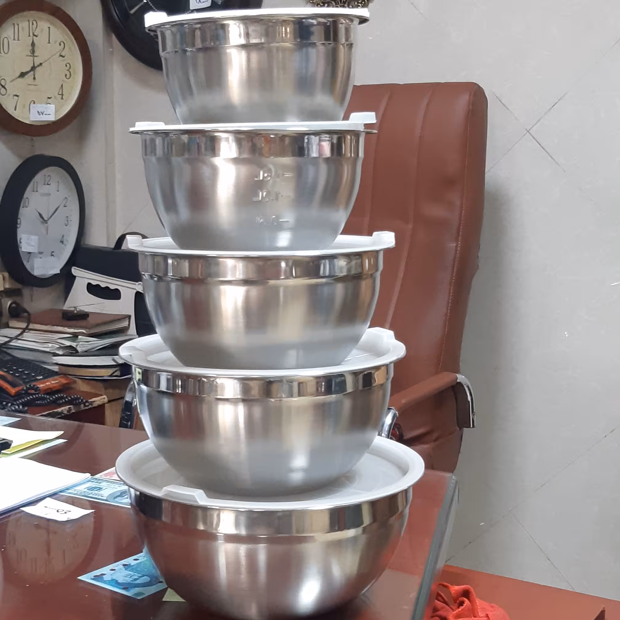 سرویس کاسه سالاد استیل  5 پارچه یونیک 