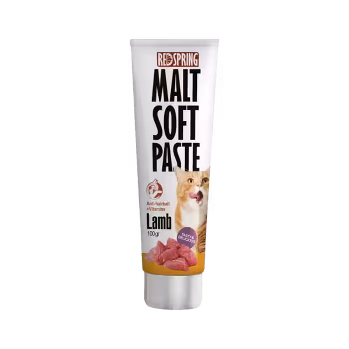 خمیر مالت گربه ضد گلوله مویی Red Spring با طعم بره وزن 100 گرم