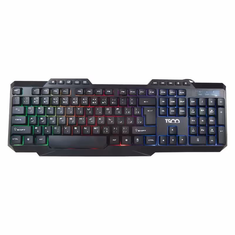 کیبورد تسکو مدل TK 8019، سوئیچ ممبران، Full-size، نورپردازی LED RGB | کالا مکس