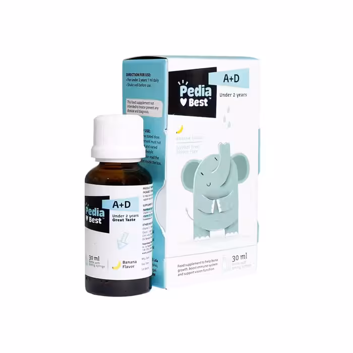 قطره ویتامین آ د با طعم موز حجم 30 میلی لیتر پدیابست