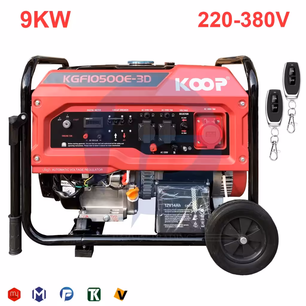 موتور برق بنزینی کوپ 9 کیلووات مدل KGF10500E 3D (تکفاز و 3 فاز)