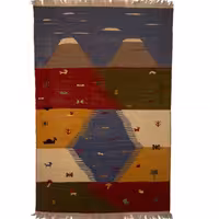 گلیم گبه دستباف قشقایی یک و نیم متری کد GLG12 پشم دستریس