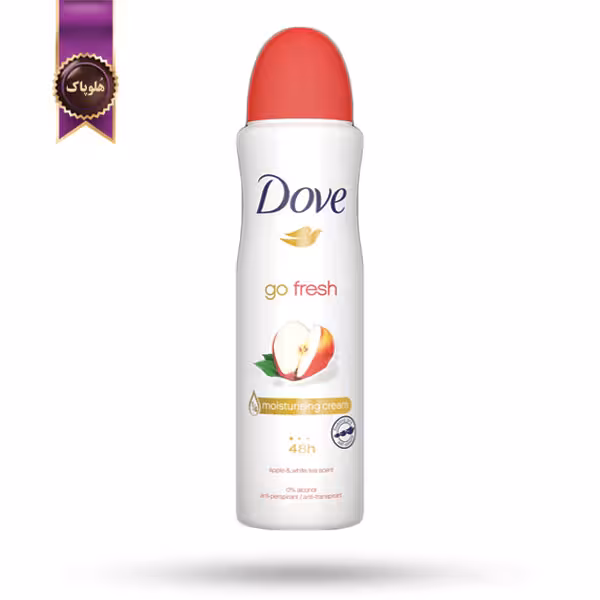 اسپری دئودورانت ضد تعریق زنانه داو Dove مدل رایحه سیب و چای سفید Go Fresh حجم 250 میلی لیتر (اورجینال)
