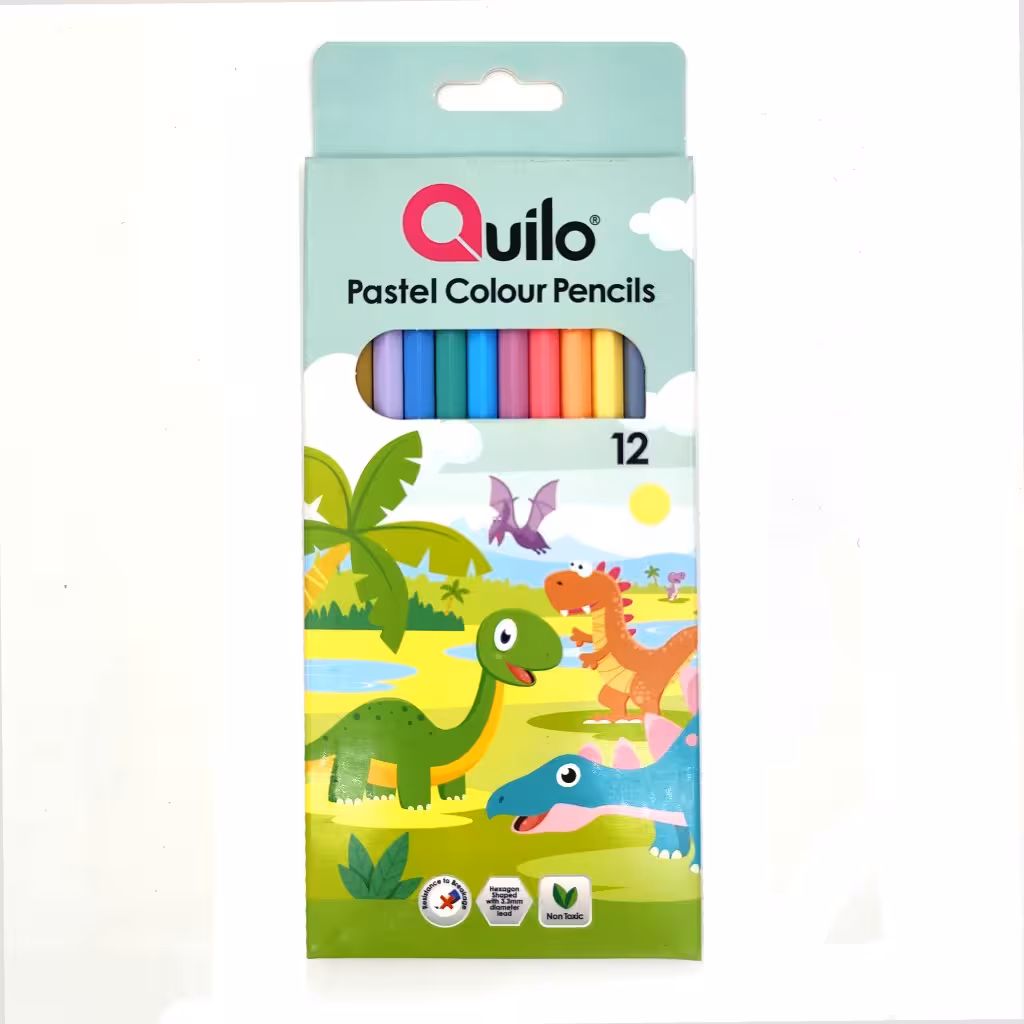 مداد رنگی  کویلو 12 رنگ شش وجهی پاستلی