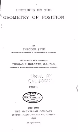 خرید و دانلود نسخه کامل کتاب Lectures on the Geometry of Position Part I