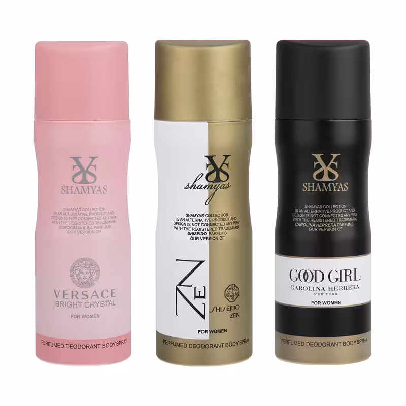 اسپری خوش بو کننده بدن زنانه شمیاس کد 05 حجم 200 میلی لیتر مجموعه 3 عددی