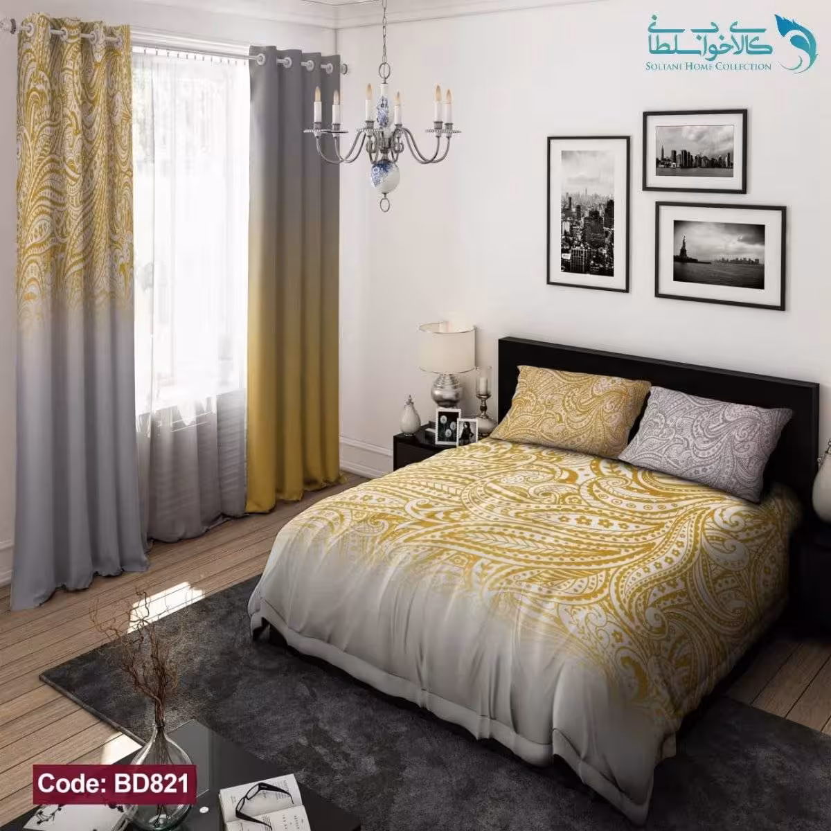 روتختی طرح بته جقه دو نفره کد BD821