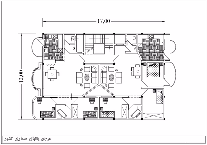 خرید و دانلود نقشه خانه مسکونی 12*17
