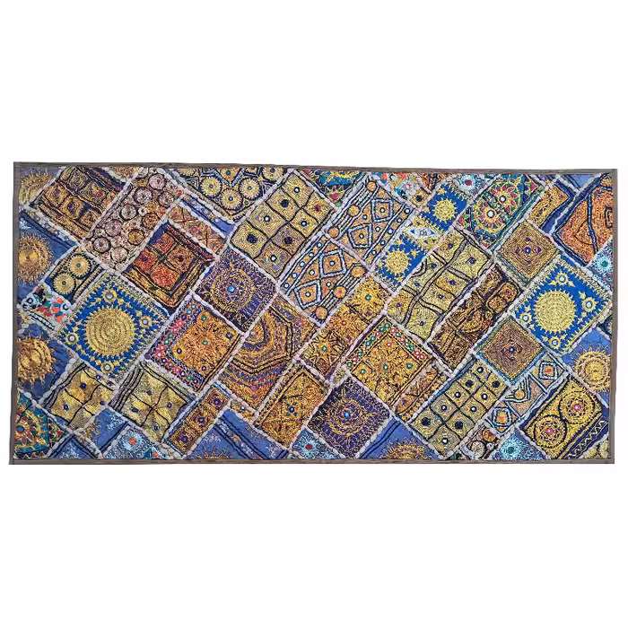 رومیزی مستطیل بزرگ سوزن دوزی گلابتون کد MOSBO13 نفیس آستردار