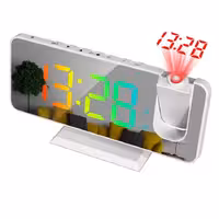 ساعت دیجیتال پروژکتوری آینه ای سفید رومیزی مدل EN8827A