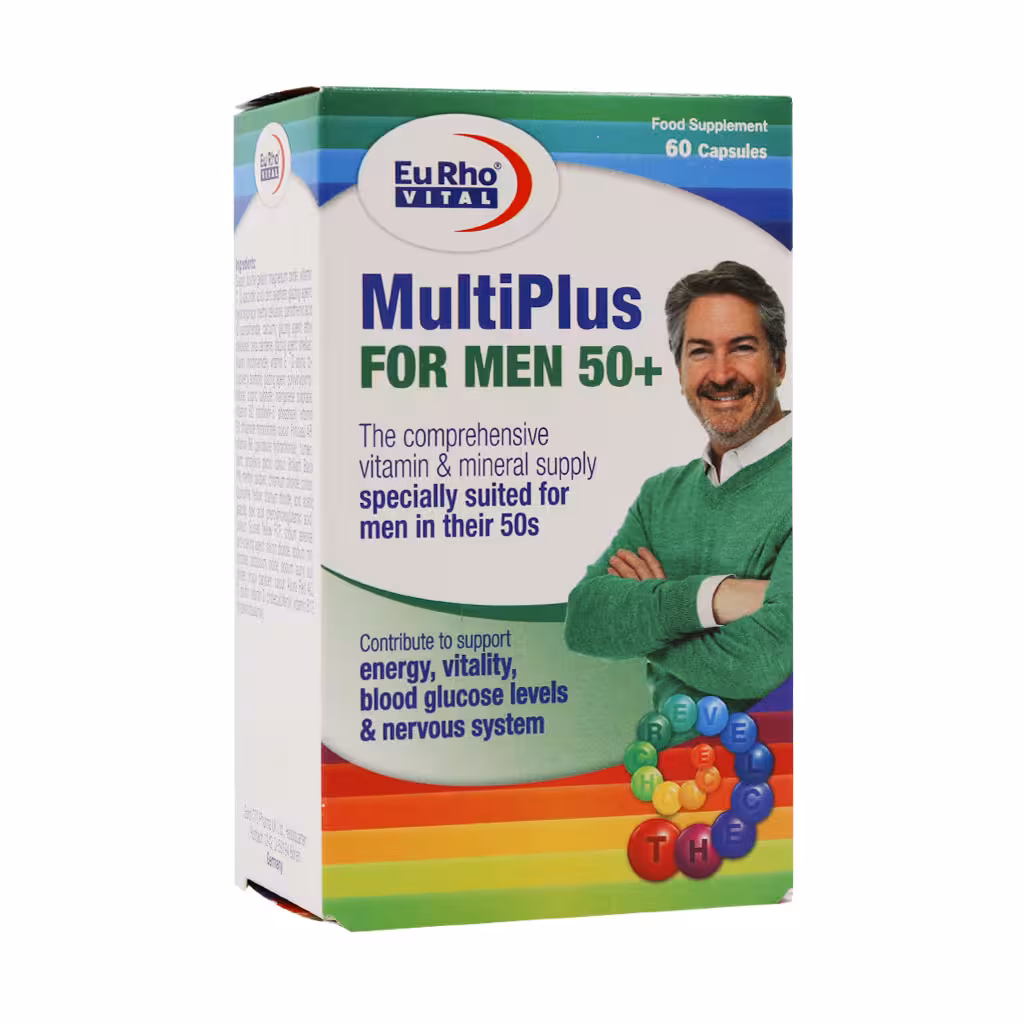 کپسول مولتی پلاس آقایان بالای 50 سال یوروویتال 60 عدد Eurhovital Multiplus For Men Up 50 Years 60 Capsules