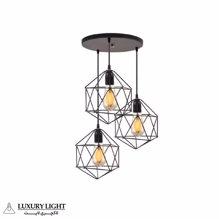 لوستر مدرن طرح ذوزنقه سه شعله کد L59