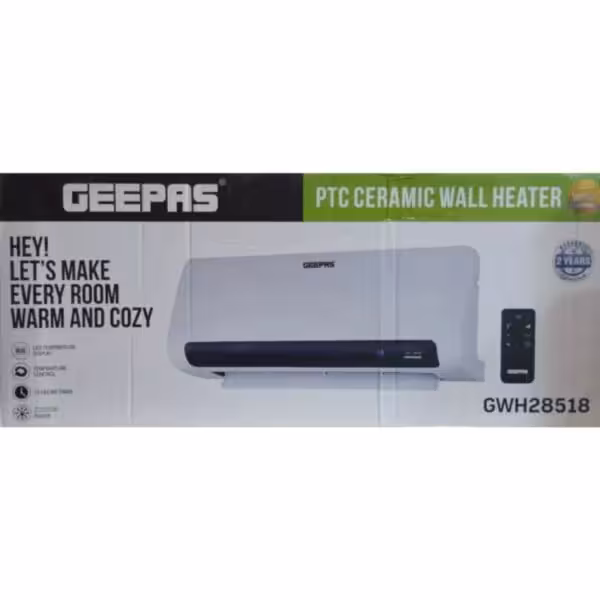 بخاری برقی جیپاس GWH28518 | بخاری دیواری و رومیزی کم‌مصرف Geepas