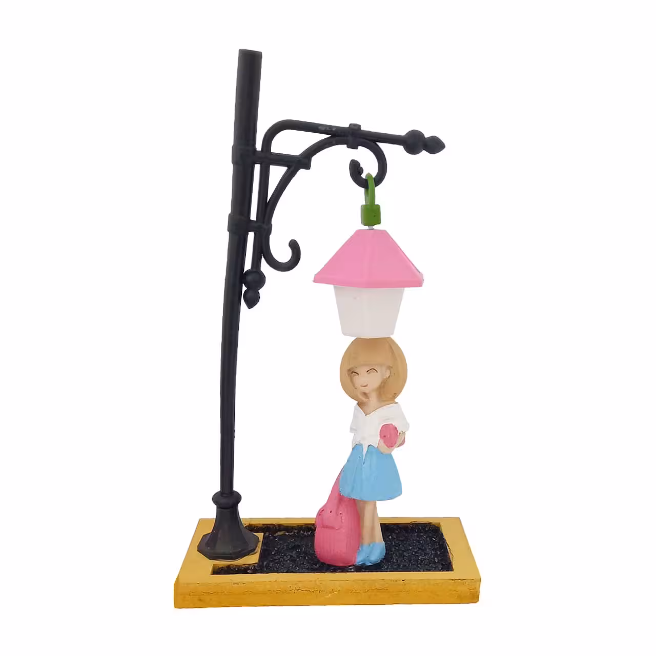 مجسمه چراغ دار آویز مدل دختر کیف به دست کد 66221