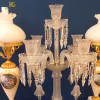 شمعدانی لوکس بلوری رو میزی پایه کوتاه