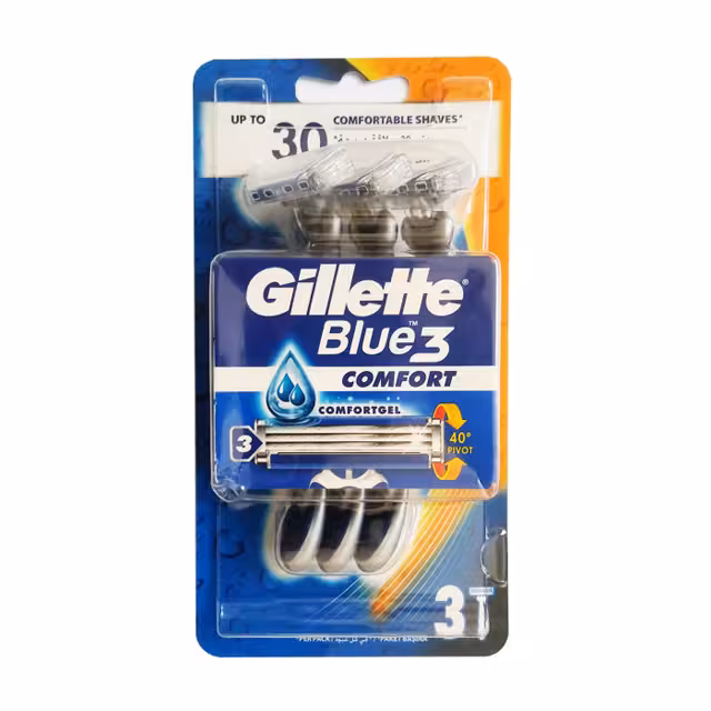 خود تراش مردانه ژیلت مدل Blue3 Comfort بسته 3 عددی