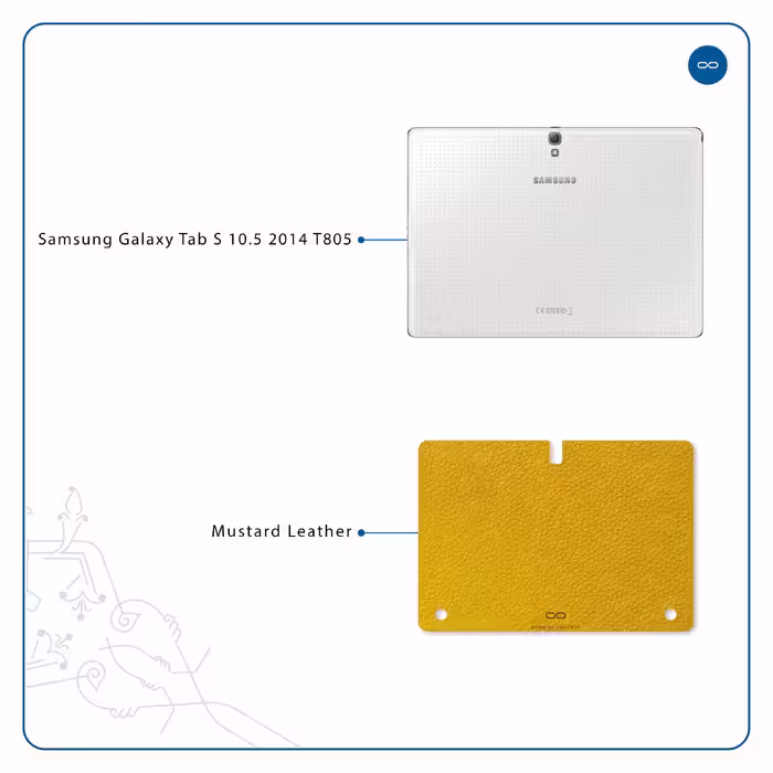 برچسب پوششی ماهوت مدل Mustard-Leather مناسب برای تبلت سامسونگ Galaxy Tab S 10.5 2014 T805