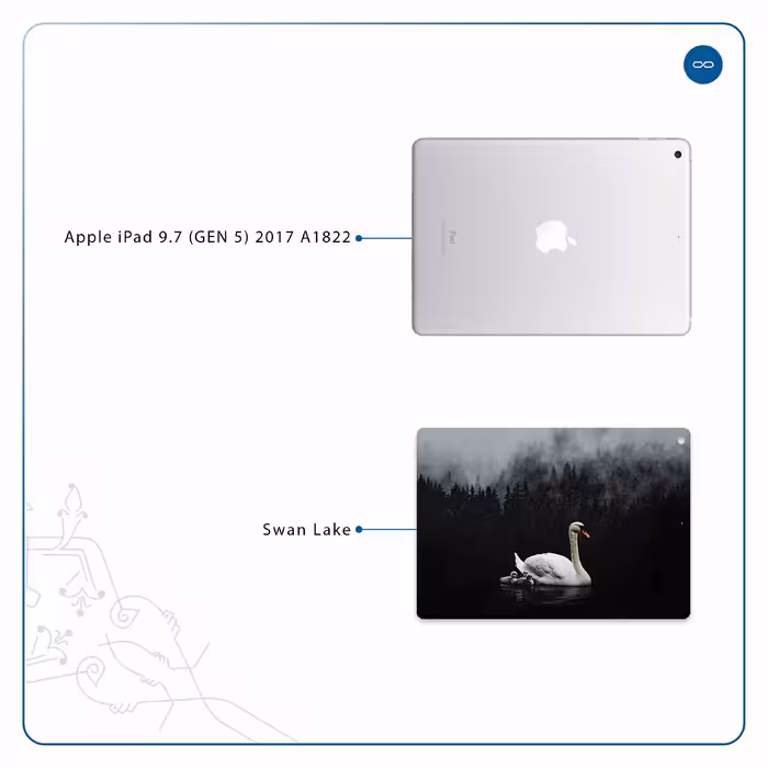 برچسب پوششی ماهوت مدل Swan Lake مناسب برای تبلت اپل iPad 9.7 (GEN 5) 2017 A1822