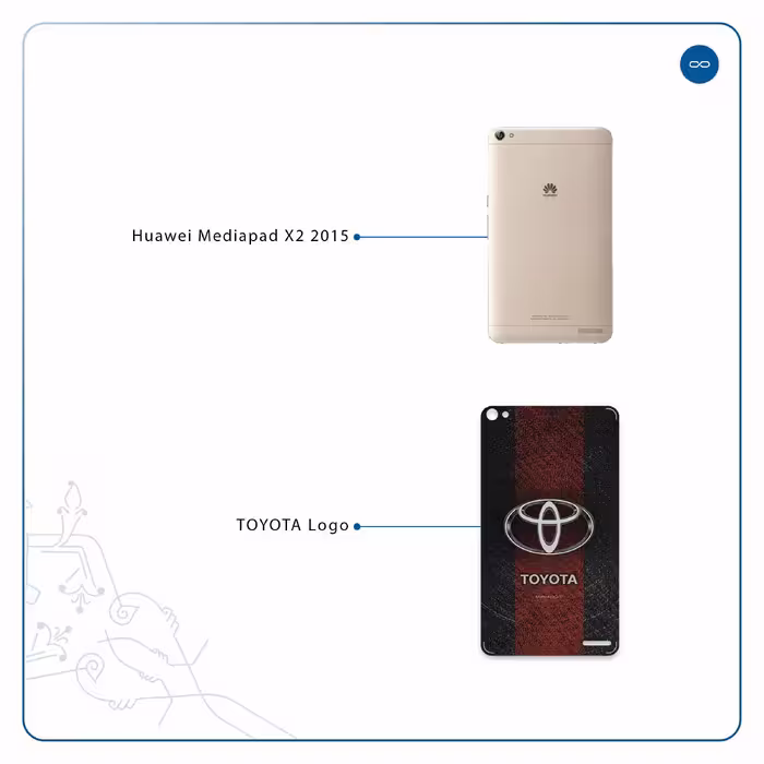 برچسب پوششی ماهوت مدل TOYOTA-Logo مناسب برای تبلت هوآوی Mediapad X2 2015