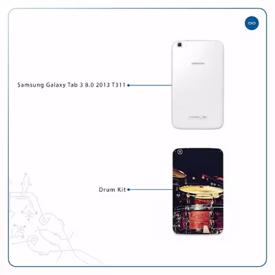 برچسب پوششی ماهوت مدل Drum Kit مناسب برای تبلت سامسونگ Galaxy Tab 3 8.0 2013 T311