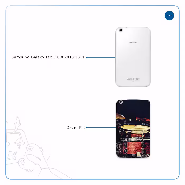 برچسب پوششی ماهوت مدل Drum Kit مناسب برای تبلت سامسونگ Galaxy Tab 3 8.0 2013 T311