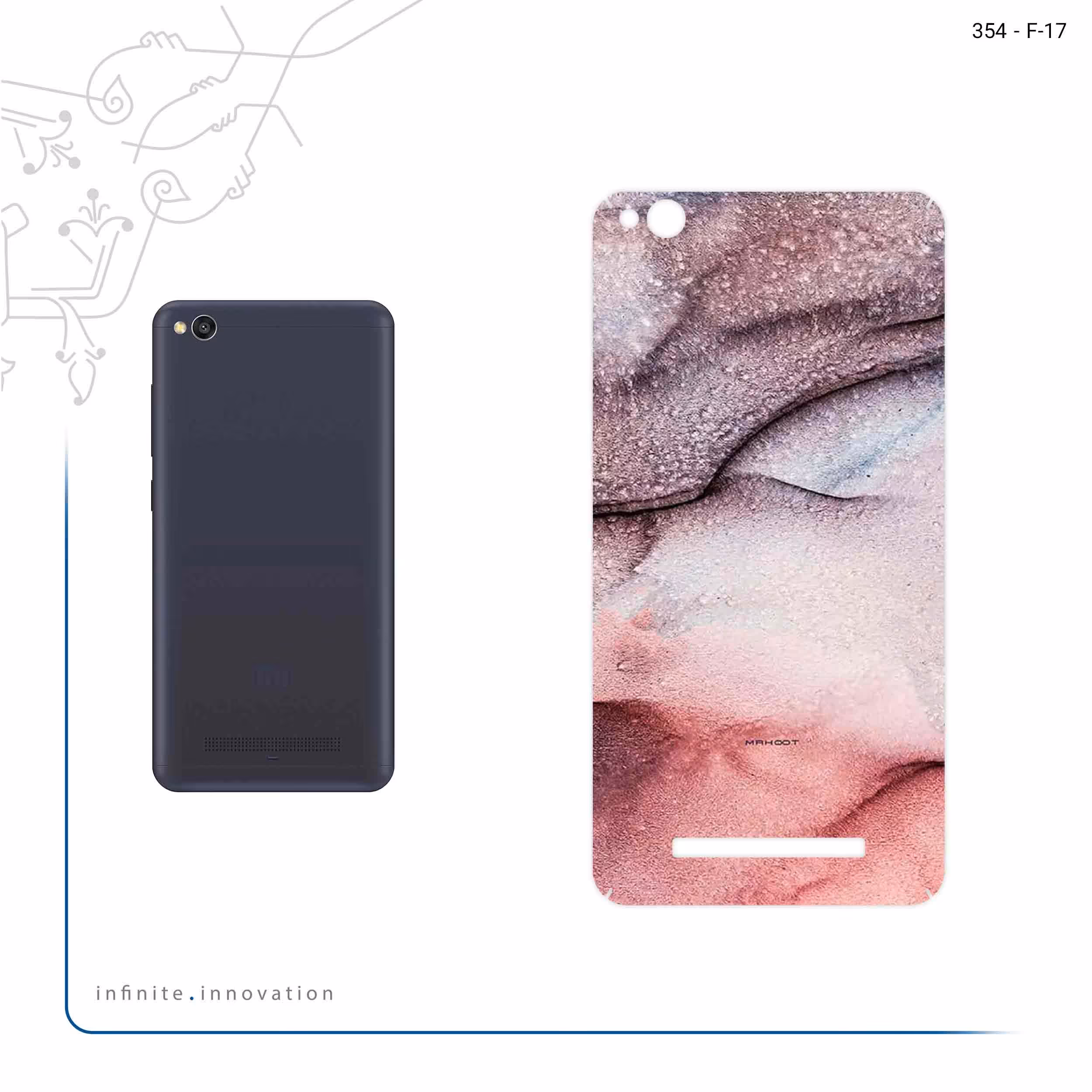 برچسب پوششی ماهوت مدل Smoky pink marble مناسب برای گوشی موبایل شیائومی Redmi 4A