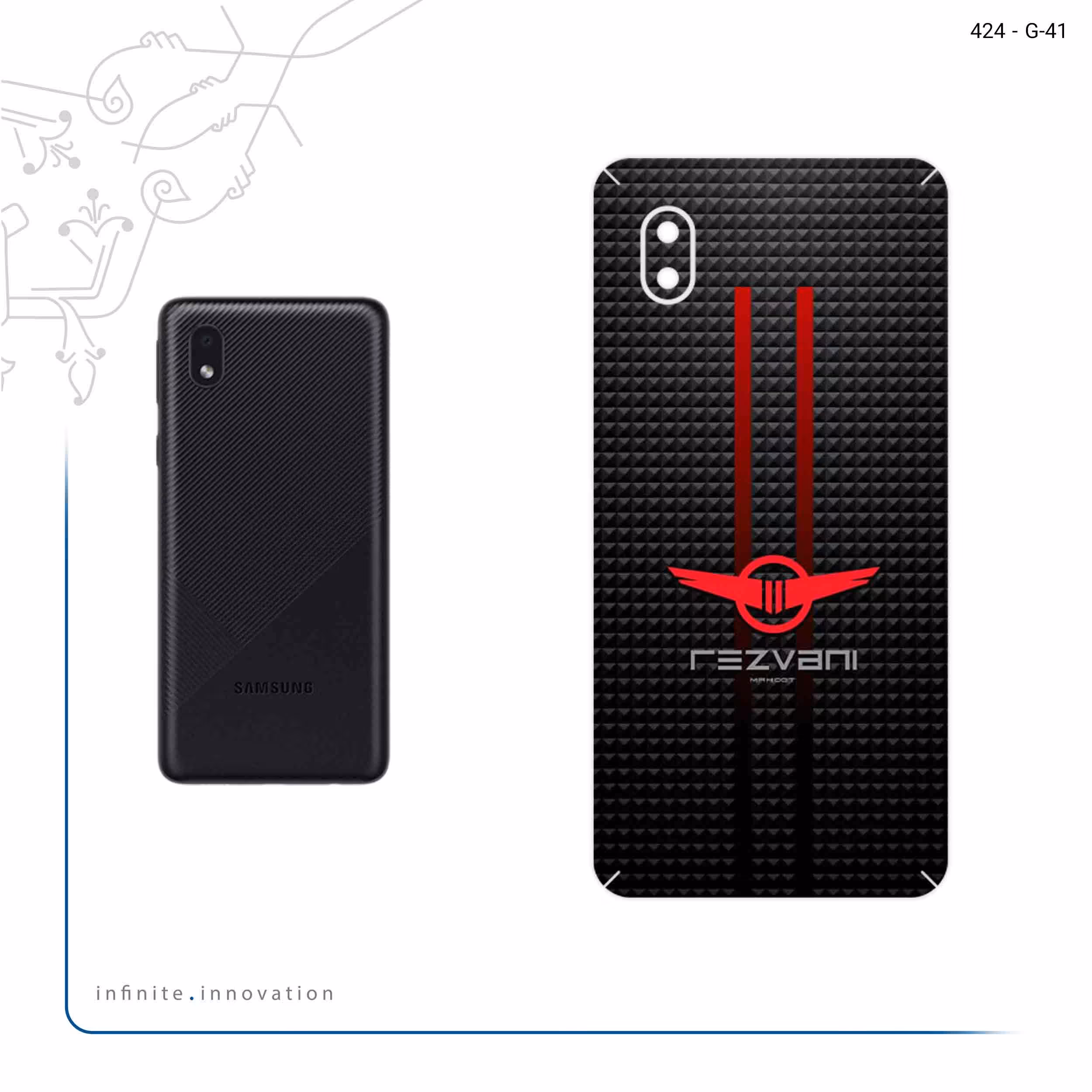 برچسب پوششی ماهوت مدل Rezvani Motors مناسب برای گوشی موبایل سامسونگ Galaxy A01 Core