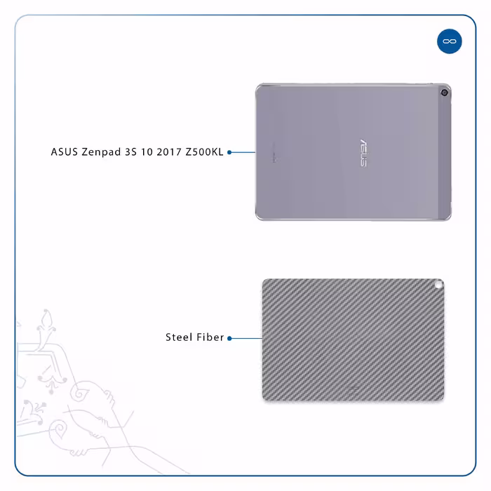برچسب پوششی ماهوت مدل Steel-Fiber مناسب برای تبلت ایسوس Zenpad 3S 10 2017 Z500KL