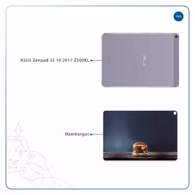 برچسب پوششی ماهوت مدل Hamburger مناسب برای تبلت ایسوس Zenpad 3S 10 2017 Z500KL