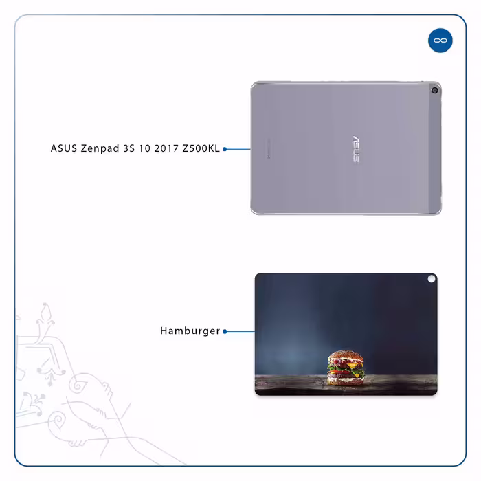 برچسب پوششی ماهوت مدل Hamburger مناسب برای تبلت ایسوس Zenpad 3S 10 2017 Z500KL