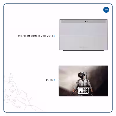 برچسب پوششی ماهوت مدل Pubg-Game مناسب برای تبلت مایکروسافت Surface 2 RT 2013