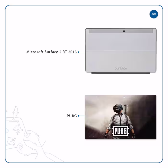 برچسب پوششی ماهوت مدل Pubg-Game مناسب برای تبلت مایکروسافت Surface 2 RT 2013
