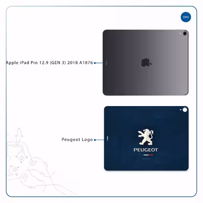 برچسب پوششی ماهوت مدل Peugeot-Logo مناسب برای تبلت اپل iPad Pro 12.9 (GEN 3) 2018 A1876