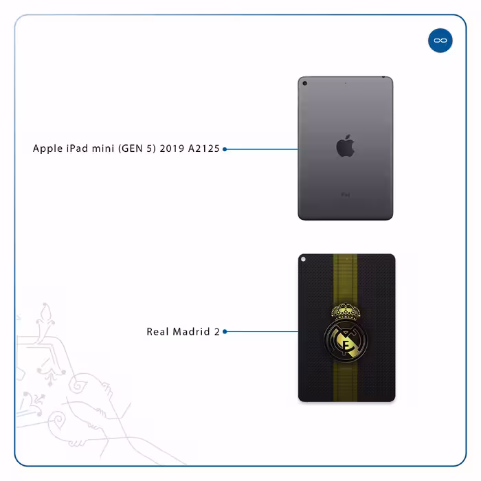 برچسب پوششی ماهوت مدل Real-Madrid-2 مناسب برای تبلت اپل iPad mini (GEN 5) 2019 A2125