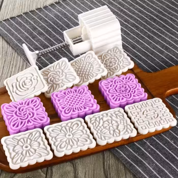 قالب شیرینی به گز مدل فشاری بیسکوییت کلمپه لوکس مجموعه 7 عددی