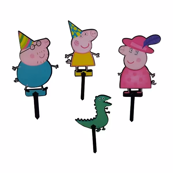 تاپر تزیین کیک به گز مدل پپا پیگ مجموعه 4 عددی