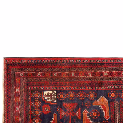 فرش دستبافت دو و نیم متری مدل نقشه بلوچ  کد 23.1294