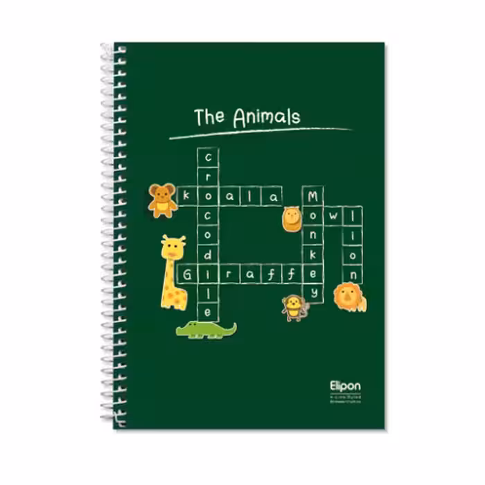 دفتر زبان چهار خط 60 برگ سیمی فانتزی الیپون طرح 3