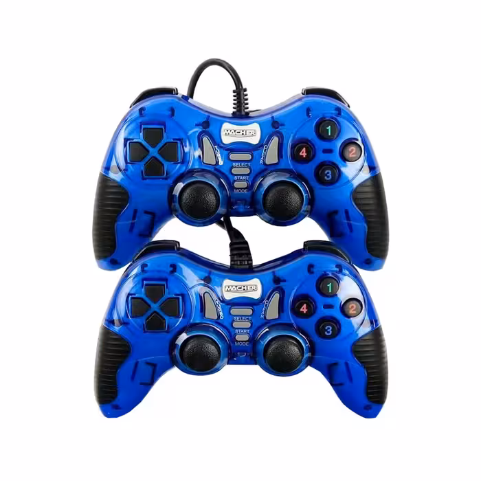 دسته بازی دوبل شوک دار باسیم Macher مدل MR-61 - آبی - RYL