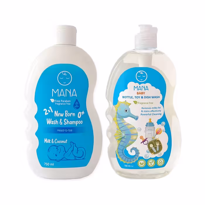 استریل کننده شیشه شیر مانا مدل 2023 حجم 750 میلی لیتر به همراه شامپو کودک
