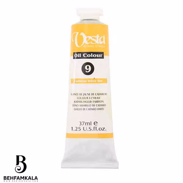 رنگ روغن وستا مدل Cadmium Yelloe Hue 9 حجم 37 میلی لیتر