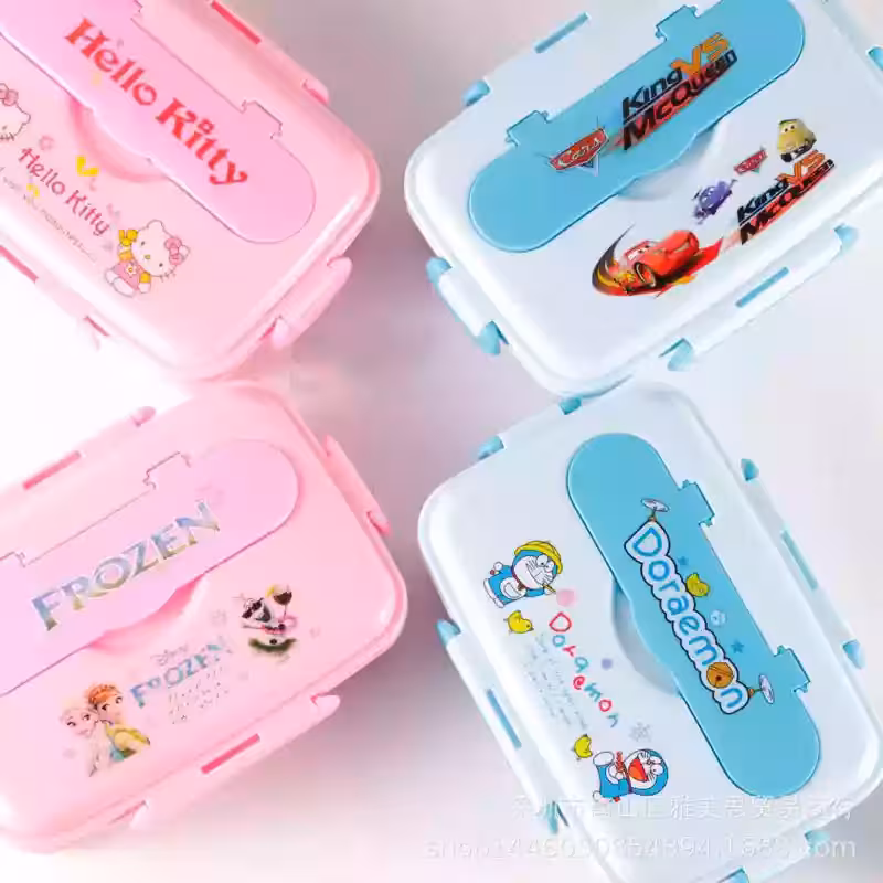 ظرف غذا استیل طرح دورامون و کیتی