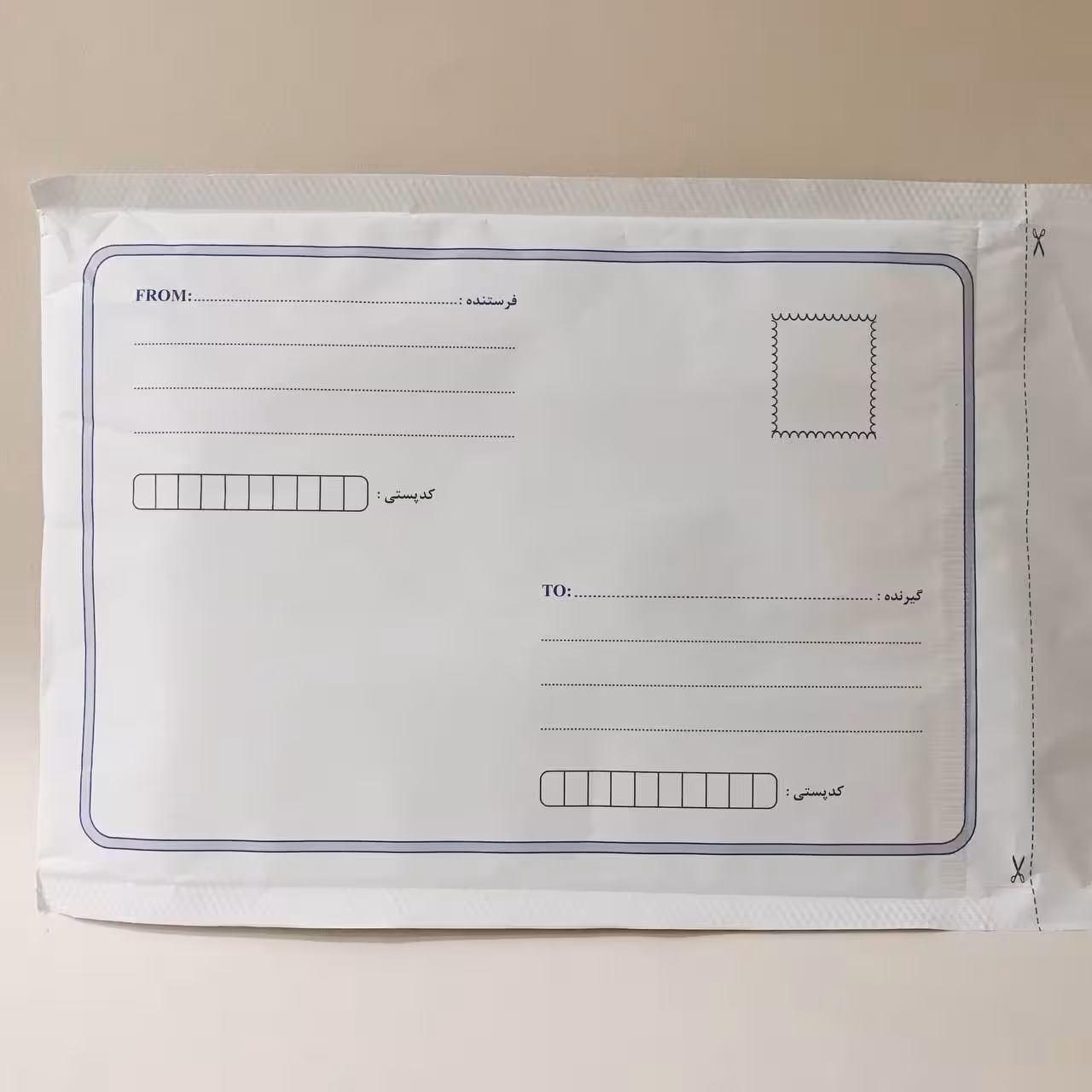 پاکت پستی حبابدار A3 اندازه آ3 بزرگ سایز 46 در 305 آدرس گیرنده فرستنده بسته 1 عددی به قیمت عمده ارسال با پیک فقط شیراز
