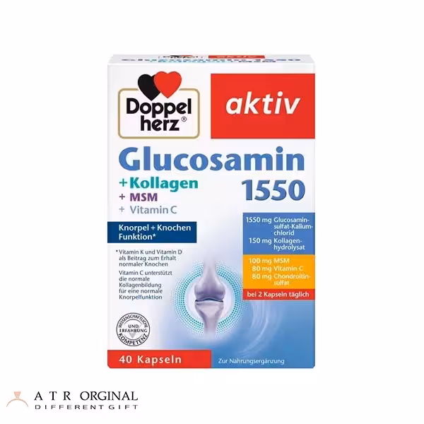 کپسول گلوکوزامین 1550 و کلاژن دوپل هرز 40 عدد