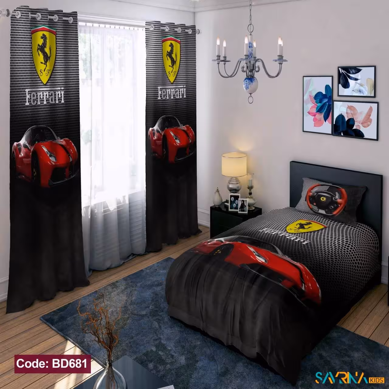 ست اتاق خواب پسرانه طرح ماشین فراری کد BD681